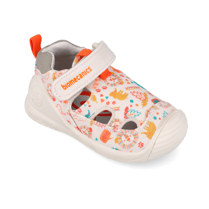 Sandale Textile Biomecanics 262184-B103 cu calcai intarit-pentru calapod late in culoarea bej [3]