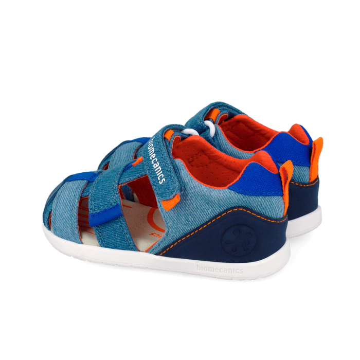 Sandale barefoot textile, inchise, albastre, foarte flexibile 262199-A371 pentru baieti Biomecanics [2]