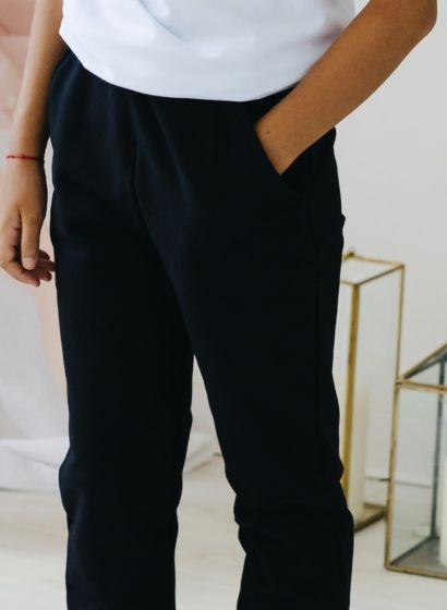Set 2 Pantaloni Trening Copii, Unisex, Stil Jogging Negri, TinTin Shop [1]