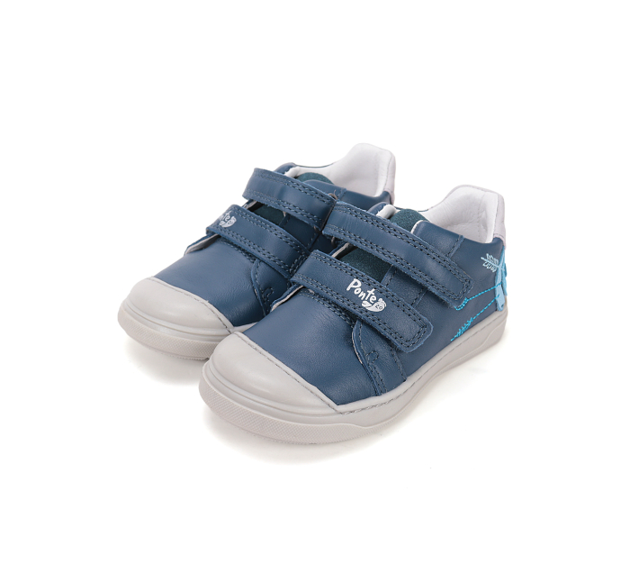 Pantofii supinati, din piele naturala, albastrii pentru baietii DA03-6-1231L [6]