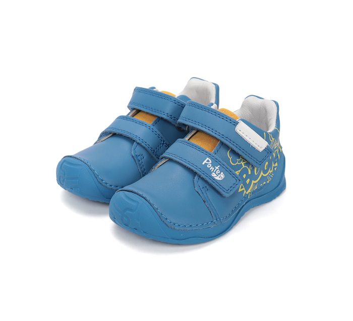 Pantofii supinati, din piele naturala, albastri, pentru baietii DA03-6-1956A [6]