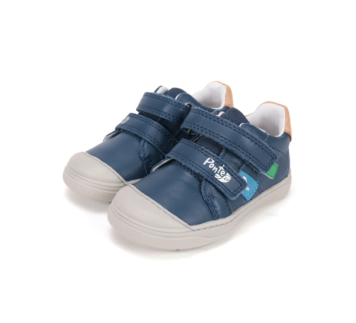 Pantofii supinati, din piele naturala, albastri, pentru baietiiDA03-6-1104 [6]