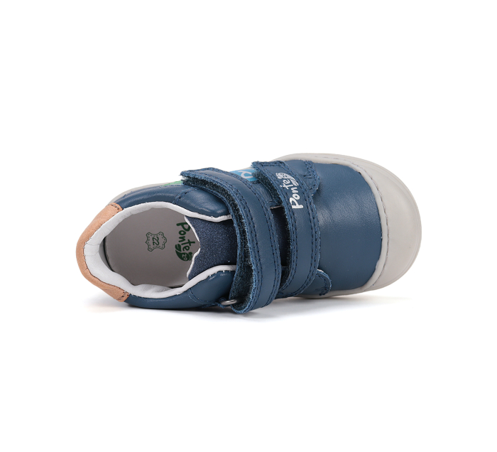 Pantofii supinati, din piele naturala, albastri, pentru baietiiDA03-6-1104 [4]
