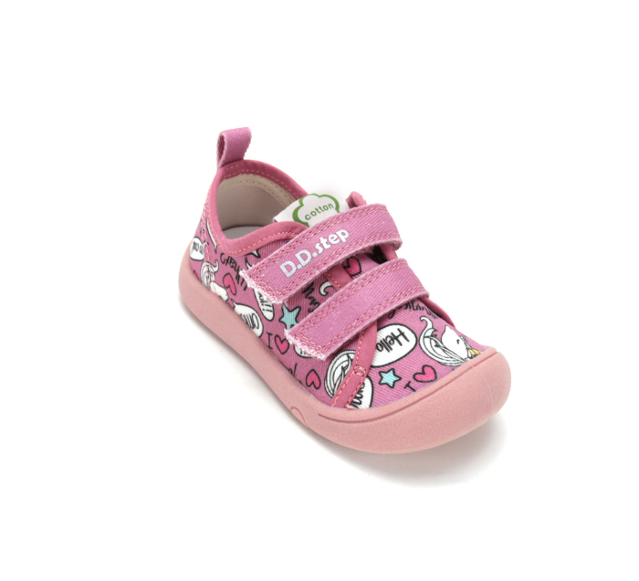 Pantofi textili barefoot hidrofobi D.D.Step roz cu unicorni pentru fete C100-62741 [7]