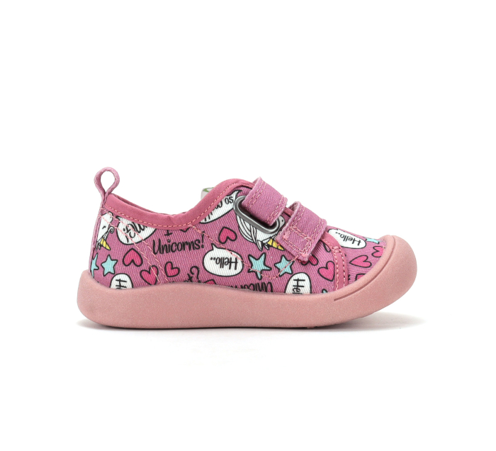 Pantofi textili barefoot hidrofobi D.D.Step roz cu unicorni pentru fete C100-62741 [3]