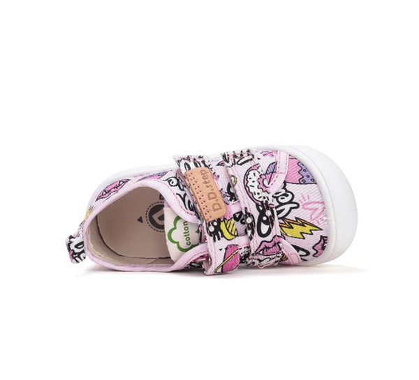 Tenisi textili pentru fete cu roz C100-52850 DD Step [2]