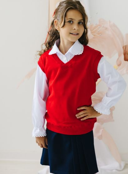 Vesta din bumbac rosie uniforma [2]