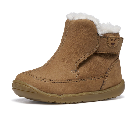 Încălțăminte copii - Ghete îmblănite Geox Macchia B664NB-00033-C6777 din piele naturală maro