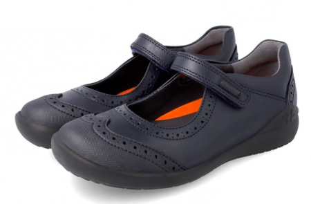 School Colection - Pantofi școală Biomecanics 191110-B089 fete bleumarin negru piele
