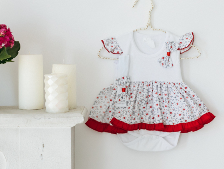 Body rochița pentru fete, rosie, TinTin Shop [0]