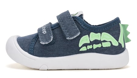 Încălțăminte copii - tenisi barefoot D.D.Step Royal Blue cu dinozaur Sun Reactive pentru băieți, cod C100-62118A