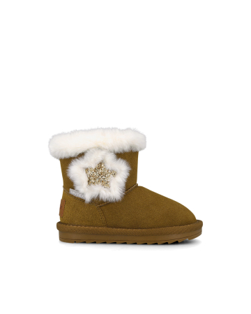 Cizme îmblănite barefoot Garvalin 261556-A127 maro și alb tip UGG masuri 24-30 [2]