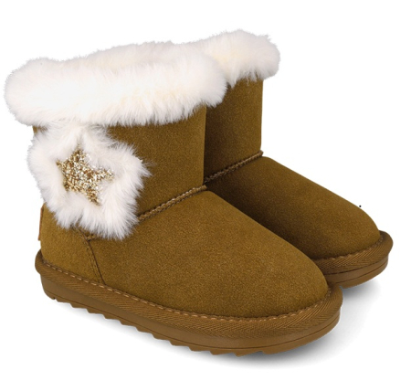 Cizme îmblănite barefoot Garvalin 261556-A127 maro și alb tip UGG masuri 24-30 [1]