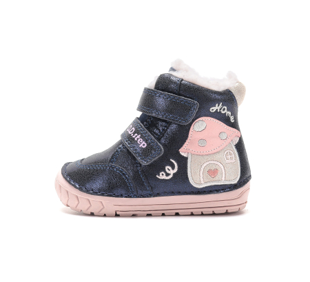 Cizme barefoot îmblănite D.D.Step W029-62116A din piele, calapod lat masuri 20-26 [0]