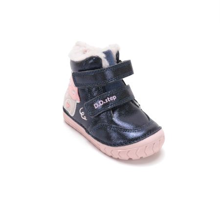 Cizme barefoot îmblănite D.D.Step W029-62116A din piele, calapod lat masuri 20-26 [1]