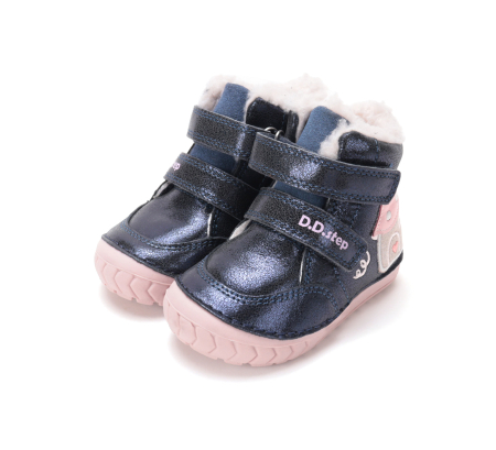 Cizme barefoot îmblănite D.D.Step W029-62116A din piele, calapod lat masuri 20-26 [3]