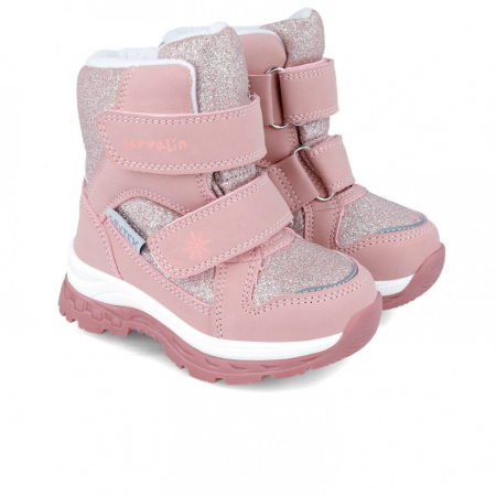Incaltaminte primii pasi - Cizme Water Repellent Rosa Metalizata, Garvalin