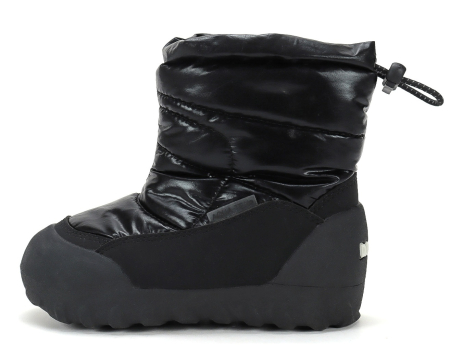 Încălțăminte copii - Cizme de zăpadă D.D.Step P079-62228G negre, lucioase, cu tijă înaltă și șnur reglabil