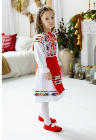 Costum  rosu traditional pentru fetite TinTin Shop [2]