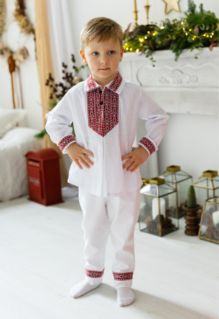 Rochite & fustite - Costum  traditional pentru baieti TinTin Shop