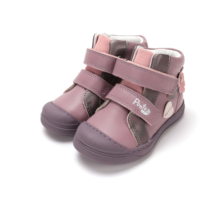 Ghete supinate piele Ponte20 roz-lila cu flori pentru fete, cod DA06-6-2892 [6]