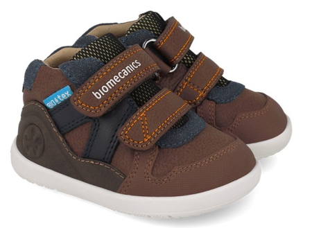 Incaltaminte Barefoot - Ghete impermeabile Biomecanics maro pentru băieți, cod 261152-B903