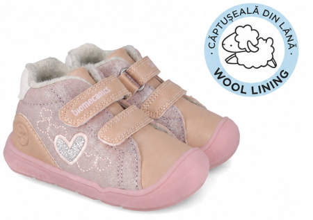 Ghete & Cizme Primii Pasi - Ghete barefoot fete cu lână Biomecanics 261142-B892FB