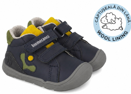 Ghete & Cizme Primii Pasi - Ghete cu sustinere Barefoot cu Lână Biomecanics 261144-A089FB – Calapod Lat