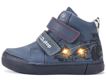 Incaltaminte primii pasi - Ghete cu lumini D.D.Step Royal Blue pentru băieți, cod A068-62454AM