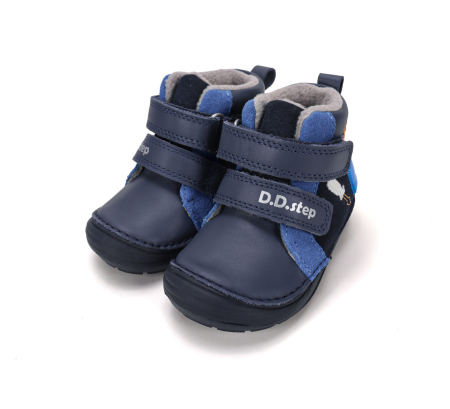 Ghete bleumarin calduraose D.D.Step pentru băieți din piele naturală imblanite  A071-62646B [5]