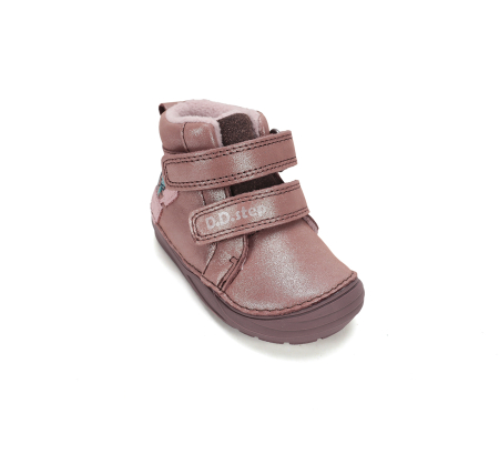 Ghete roz D.D.Step pentru fete din piele naturală imblanite cu polar glezna sustinuta flexibile calduroase A071-62882A [6]