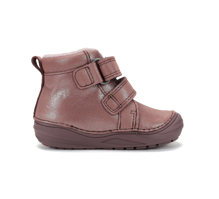 Ghete roz D.D.Step pentru fete din piele naturală imblanite cu polar glezna sustinuta flexibile calduroase A071-62882A [2]