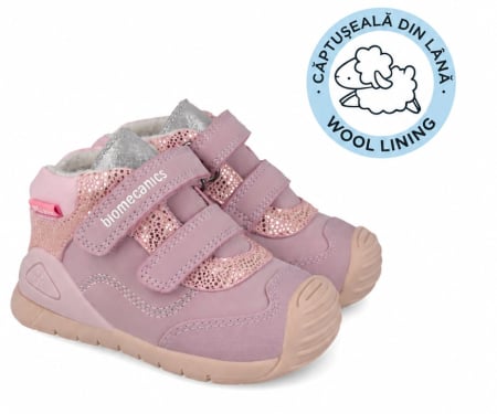 Ghete & Cizme Primii Pasi - Ghete impermeabile cu lână Biomecanics 261133-B376FB Roz-Lila pentru fete