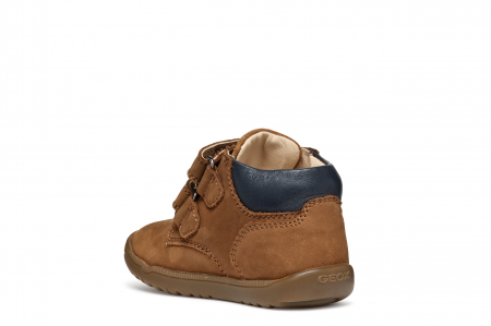 Ghete copii mici Geox Macchia Baby navy velcro piele naturală respirabili b164nc 03285 c6627, Whisky [2]