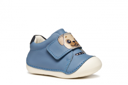 Pantofii copii mici Geox Tutim pentru baieti velcro piele naturală respirabili b164nc 03285 c6627, Whisky [3]