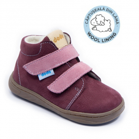 Dodo Shoes - Ghete Burgundy imblanite Dodo