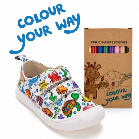 Tenisi  barefoot D.D.Step  C100-71174A pentru copii, calapod lat, exterior textil hidrofob [0]