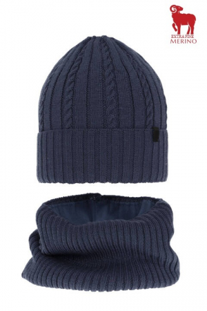Agbo - Set caciula merino Kairo Agbo Bleumarin