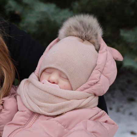 Merino Set Caciula si Fular, Rosalina Lila - AGBO [1]