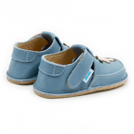 Pantofi baby blue cu girafa, Dodo Shoes [2]