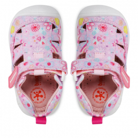 Pantofi Fete Primii Pasi Biomecanics 222172-A Rosa Y Flores [4]