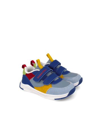 Sneakers barefoot Biomecanics albaștri pentru băieți, calapod lat, cod 261175-A008 [2]