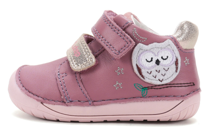 Incaltaminte primii pasi - Pantofi barefoot fete D.D.Step S070-62659B din piele naturală roz cu talpă flexibilă