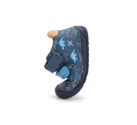 Pantofi barefoot albastri D.D.Step pentru băieți cu dinozauri S070-62594B [7]