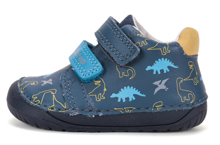 Incaltaminte Barefoot - Pantofi barefoot albastri D.D.Step pentru băieți cu dinozauri S070-62594B