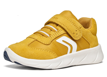Încălțăminte copii - Pantofi barefoot Geox Foot-Run unisex, din piele suede galbena, B661KA 0FU22 C2Q1Z