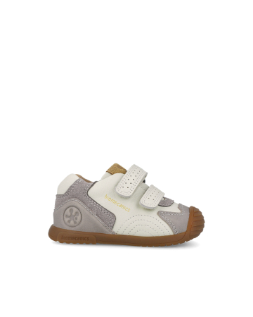 Pantofi Biomecanics unisex alb-gri pentru primii pași, cod 261126-B695 [1]