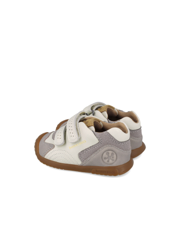 Pantofi Biomecanics unisex alb-gri pentru primii pași, cod 261126-B695 [3]