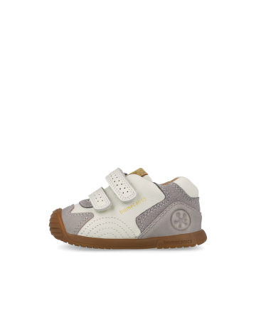 Pantofi Biomecanics unisex alb-gri pentru primii pași, cod 261126-B695 [5]