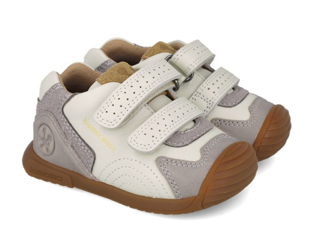 Încălțăminte copii - Pantofi Biomecanics unisex alb-gri pentru primii pași, cod 261126-B695